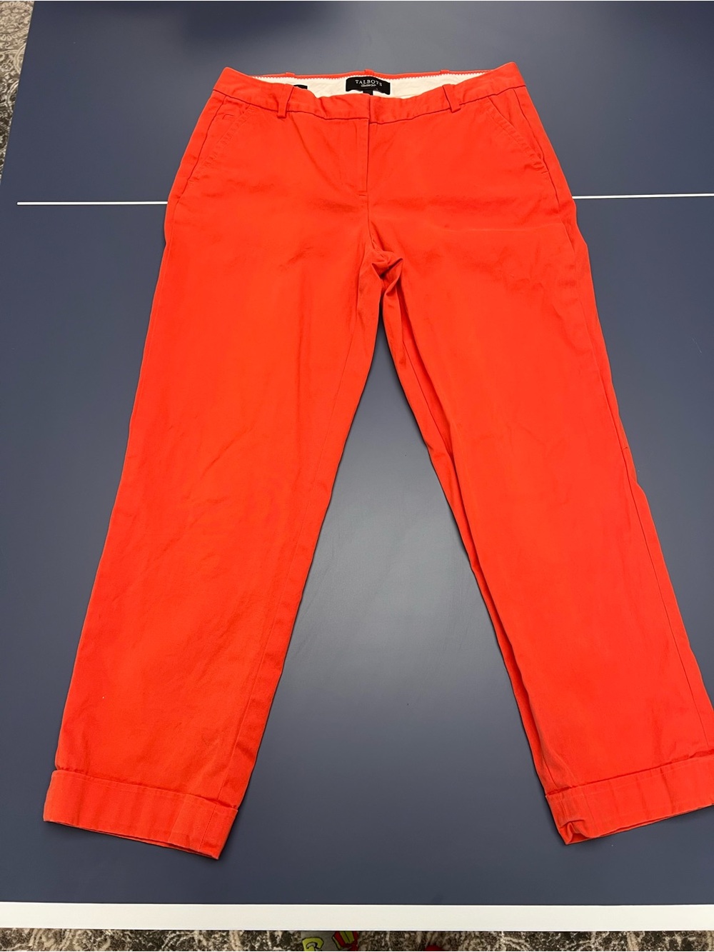 Talbots Coral-Red Cropped Chinos